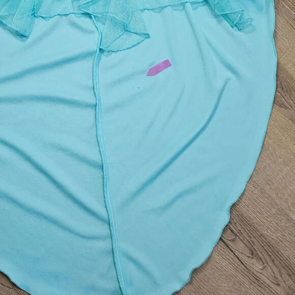 Deb Pastel Green High Low Strapless Dress Chiffon Ruffles Fairycore Mermaid 13 - Picture 16 of 16